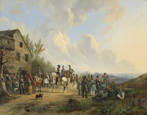 Tafereel uit de Tiendaagse Veldtocht tegen de in opstand gekomen Belgen, augustus 1831 by Wouter Verschuur (1812-1874)