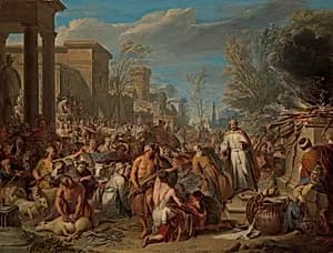 Jeroboam Sacrificing to the Idols by Jacques Ignatius de Roore