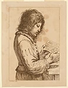 A Boy Reading by Francesco Bartolozzi, Italian, active England, 1727–1815