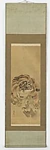 A crouching, snarling tiger by Gantoku Aoki (1804-1859)