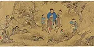 A hunting scene by Formerly attributed to Wang Meng 王蒙 (ca. 1308-1385)