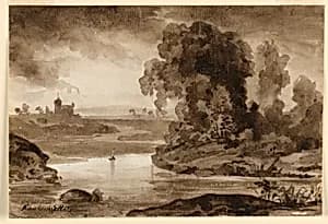 A Landscape by Charles Nicolas Ransonnette, French, 1793 - 1877