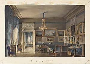 A Salon in Restoration Taste by Hilaire Thierry, French, active 1815–1825