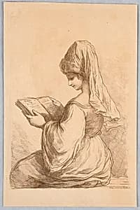A Turkish Woman Reading by Francesco Bartolozzi, Italian, active England, 1727–1815
