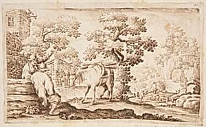 A Village Scene by Unknown