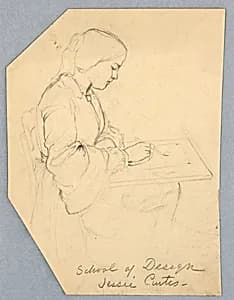 A woman drawing by Jessie Curtis