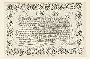 Alphabet (Incunabulum page ?) by David Roelands, Dutch, b. 1572