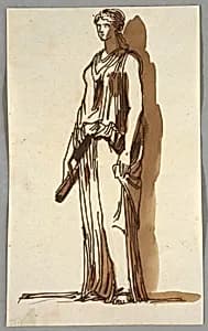Antique Female Statue by Felice Giani, Italian, 1758–1823