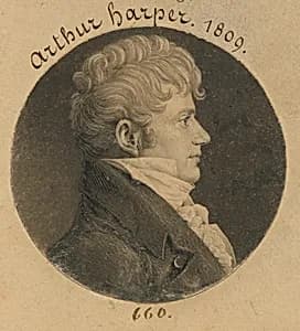 Arthur Harper by Charles Balthazar Julien Févret de Saint-Mémin, 12 Mar 1770 - 23 Jun 1852