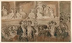 At the Theatre by Constantin Guys, French, 1802 – 1892