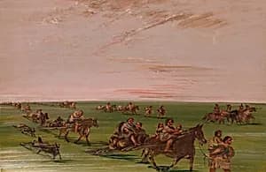 Band of Sioux Moving Camp by George Catlin