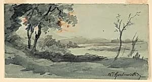 Banks of the Seine by Charles Nicolas Ransonnette, French, 1793 - 1877
