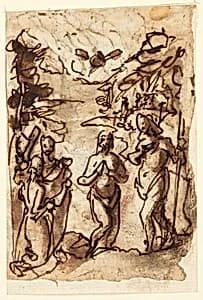 Baptism of Christ by Jan van der Straet, called Stradanus, Flemish, 1523–1605