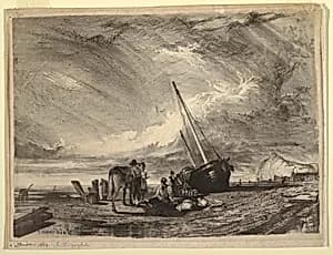 Beached Fishing Boat by Thomas Moran, American, b. Britain, 1837–1926