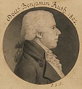 Benjamin Rush by Charles Balthazar Julien Févret de Saint-Mémin, 12 Mar 1770 - 23 Jun 1852