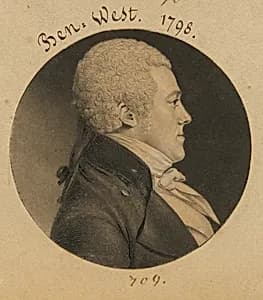 Benjamin West by Charles Balthazar Julien Févret de Saint-Mémin, 12 Mar 1770 - 23 Jun 1852