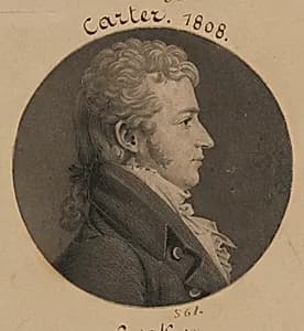 Bernard Moore Carter by Charles Balthazar Julien Févret de Saint-Mémin, 12 Mar 1770 - 23 Jun 1852