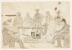 Campfire with Soldiers by Winslow Homer, American, 1836–1910