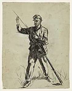 Cavalry Soldier Loading a Rifle by Winslow Homer, American, 1836–1910