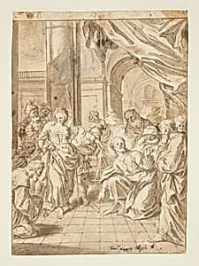 Christ and the Adulterous Woman by Francesco Saverio Mergolo, Italian, 1746–1786
