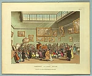 Christie's Auction Room by Augustus Charles Pugin, French, active Great Britain, ca. 1762–1832