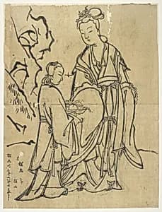 Courtesan and attendant by Unknown