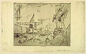 Cranes at Duisburg by Joseph Pennell, American, active England, 1857–1926