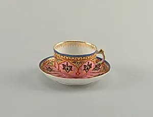 Cup and saucer by Kuznetsoff Pottery, founded 1810