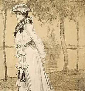 Dame Am Wasser by Albert Sterner
