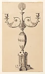 Design for a Candlestick by Joseph Anton Seethaler II, German, 1799–1868