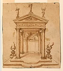 Design for a Decorative Aedicula by Unknown