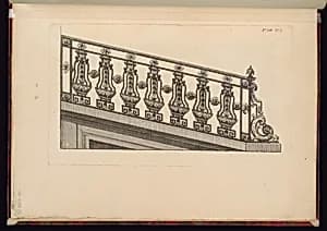 Design for an Iron Banister by Gabriel Bonthomme, France, active ca. 1775