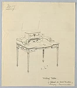 Design for Writing Table No. 7 by A.N. Davenport Co.