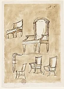 Designs for Chairs by Giuseppe Barberi, Italian, 1746–1809