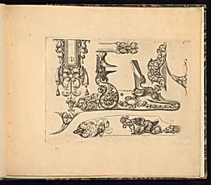 Designs for Gun Parts and Ornament by Thobie Tourneur, Le Thuraine, French, active ca. 1630 – ca. 1690