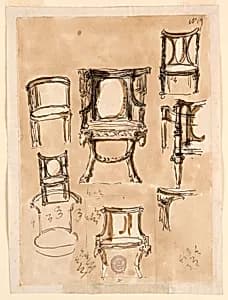 Designs fpr Chairs by Giuseppe Barberi, Italian, 1746–1809