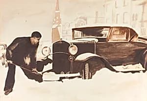 Digging Out Car by Elizabeth R. Dewey, n.d.