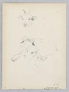 Dog and goat by Robert Frederick Blum, American, 1857–1903