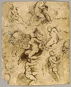 Drawing by Giacomo Palma, the younger, Italian
