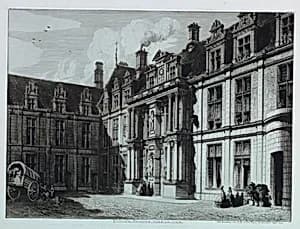 Ecouen Facades Dans la Court by Octave Guillaume de Rochebrune, French, 1824 - 1900
