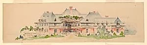 Elevation of Mansion by Whitney Warren Jr., American, 1864–1943