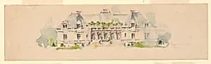 Elevation of Mansion by Whitney Warren Jr., American, 1864–1943