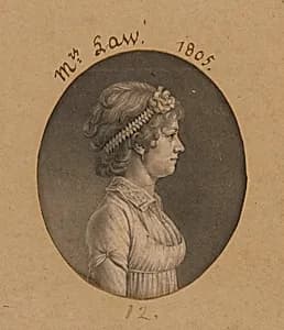 Elizabeth Parke Custis Law by Charles Balthazar Julien Févret de Saint-Mémin, 12 Mar 1770 - 23 Jun 1852