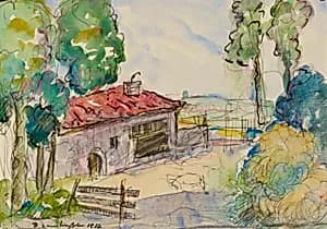 Farmyard, Albi by Donald Shaw MacLaughlan