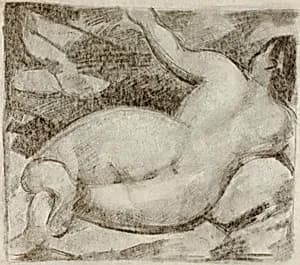 Female Nude, Reclining by Carl Newman