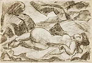 Female Nude, Reclining by Carl Newman