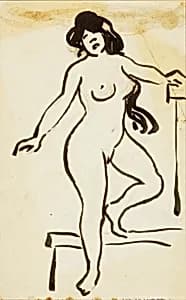 Female Nude, Standing by Carl Newman