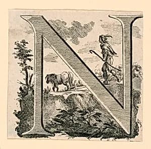 Figural Letter N by Unknown