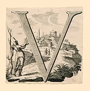 Figural Letter V by Unknown