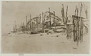 Fishing Boats, Hastings by James McNeill Whistler (1834-1903)